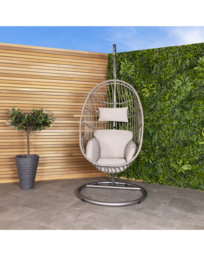 Charles Bentley Rattan Egg Swing Chair Grey - Charles Bentley - thumbnail 1