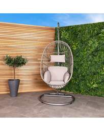 Charles Bentley Rattan Egg Swing Chair Grey - Charles Bentley - thumbnail 1