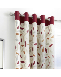 Fusion Beechwood Eyelet Curtains RED - Fusion - Size: 117 x 183cm