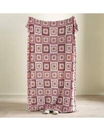Catherine Lansfield Crochet Print Throw Pink - Catherine Lansfield - Size: 130X170 - thumbnail 2