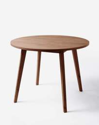 Oslo Table with 4 Etta Fabric Chairs Walnut/Grey - thumbnail 4
