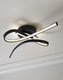LED Flush Ceiling Light Black Black - Searchlight
