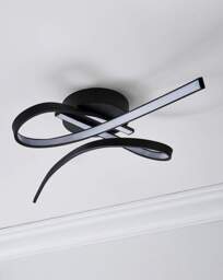 LED Flush Ceiling Light Black Black - Searchlight - thumbnail 2