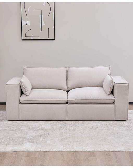 Campbell 2 Seater Power Recliner Sofa Natural - JD Williams - image 1