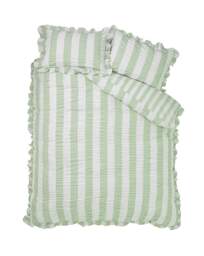 Catherine Lansfield Seersucker Duvet Set Green - Catherine Lansfield - Size: DOUBLE - thumbnail 5