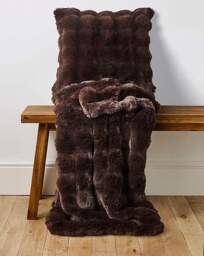 Luxe Bubble Faux Fur Throw Chocolate - JD Williams - Size: 150X200 - thumbnail 2