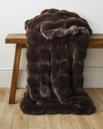 Luxe Bubble Faux Fur Throw Chocolate - JD Williams - Size: 150X200