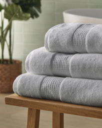 Silentnight Luxury Waffle Cotton Towel Grey - Silentnight - Size: Bath Sheets