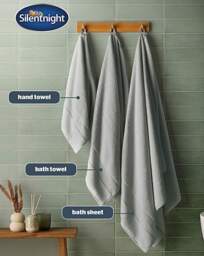 Silentnight Luxury Waffle Cotton Towel Grey - Silentnight - Size: Bath Sheets - thumbnail 5