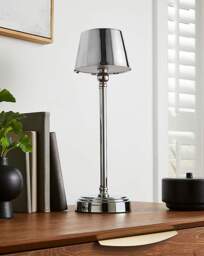 Isla Rechargeable Table Lamp Silver - Searchlight - thumbnail 2