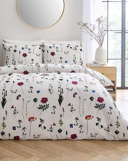 Nia Pressed Floral Duvet Cover Set Multi - JD Williams - Size: SINGLE - image 1