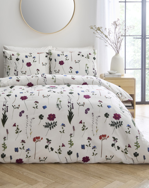 Nia Pressed Floral Duvet Cover Set Multi - JD Williams - Size: SINGLE - image 1