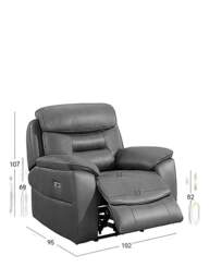 Horwich Power Recliner Chair Grey - JD Williams - thumbnail 3