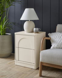 Cranfield 2 Drawer Side Table Cream - JD Williams - thumbnail 1