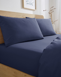 Non Iron Extra Deep 38cm Fitted Sheet Navy - JD Williams - Size: S KING - thumbnail 1