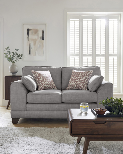 Hilliard Fabric 2 Seater Sofa Grey - image 1