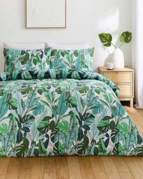 Tropical Leaf Duvet Cover Set Green - JD Williams - Size: KING - thumbnail 2
