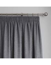 Galaxy Pencil Pleat Curtains Charcoal - Fusion - Size: 117 x 137cm - thumbnail 2
