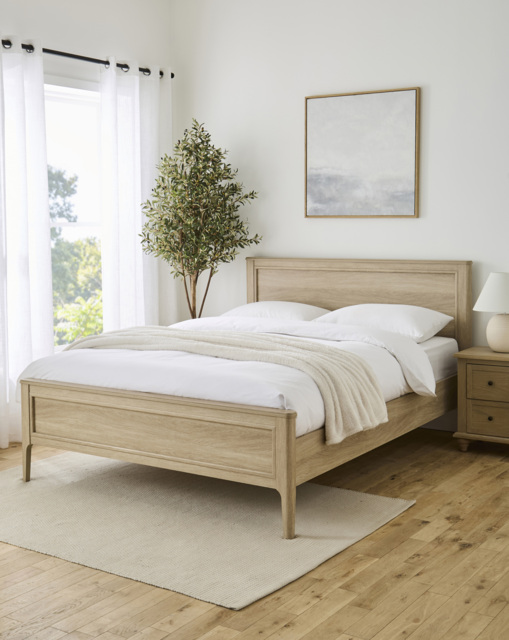 Julipa Charlotte Bed Frame Washed OAK - JD Williams - Size: DOUBLE - image 1