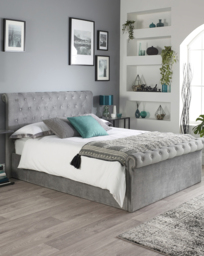 Aspire Chesterfield Lift Ottoman Bed Grey - Aspire - Size: DOUBLE - thumbnail 1