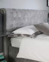 Aspire Chesterfield Lift Ottoman Bed Grey - Aspire - Size: DOUBLE - thumbnail 2