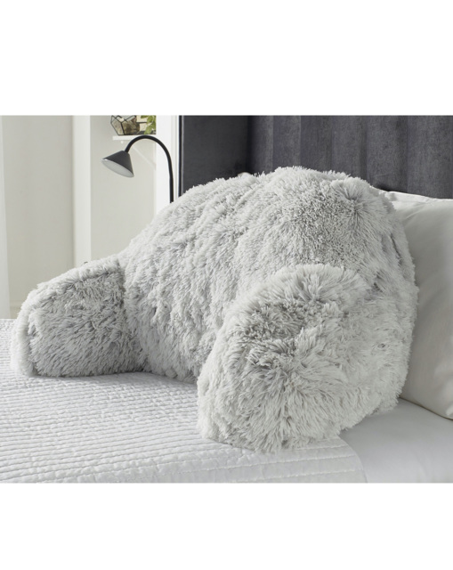 Long Hair Faux Fur Cuddle Cushion - Grey Grey - Downland - Size: ONE SIZE