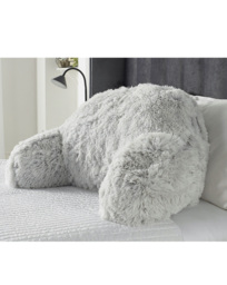 Long Hair Faux Fur Cuddle Cushion - Grey Grey - Downland - Size: ONE SIZE