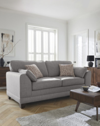 Hilliard Fabric 3 Seater Sofa Grey