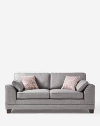 Hilliard Fabric 3 Seater Sofa Grey - thumbnail 2