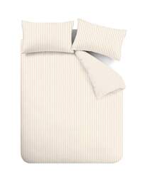 CL Brushed Stripe Duvet Cover Set NTL Natural - Catherine Lansfield - Size: SINGLE - thumbnail 4