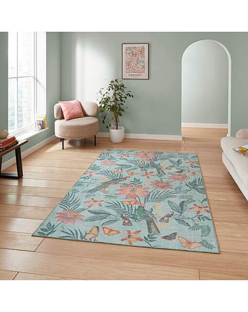 Catherine Lansfield Amaya Birds Rug Blue - Catherine Lansfield - Size: 120X170