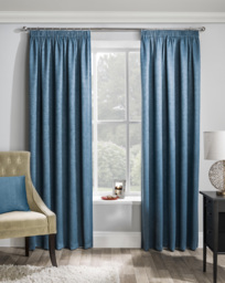 Matrix Pencil Pleat Thermal Curtain Teal - Enhanced Living - Size: 117 x 137cm - thumbnail 1