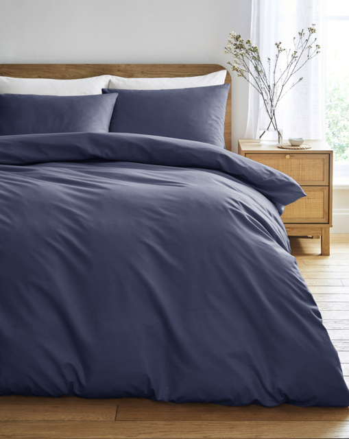 Pure Cotton 200TC Duvet Cover Navy - JD Williams - Size: KING - image 1