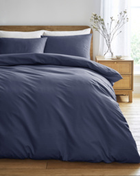 Pure Cotton 200TC Duvet Cover Navy - JD Williams - Size: KING - thumbnail 1