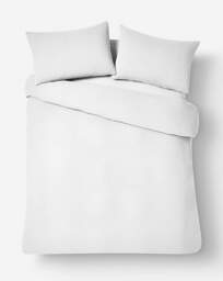 Cotton Crinkle Muslin Duvet Set White - JD Williams - Size: DOUBLE - thumbnail 2