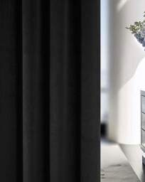 Hampton Velvet Curtain Black - Enhanced Living - Size: 117 x 137cm - thumbnail 2