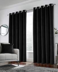 Hampton Velvet Curtain Black - Enhanced Living - Size: 117 x 137cm - thumbnail 3