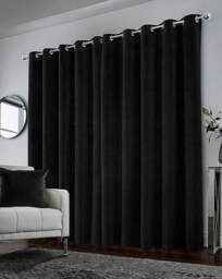 Hampton Velvet Curtain Black - Enhanced Living - Size: 117 x 137cm - thumbnail 4