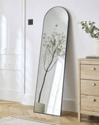 Black Slim Arched Leaner Mirror Black - JD Williams