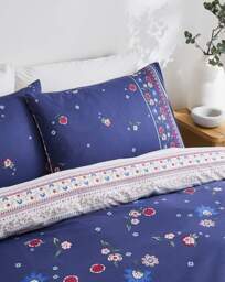 Julipa Ingrid Floral Border Duvet Set Navy - Julipa - Size: S KING - thumbnail 5