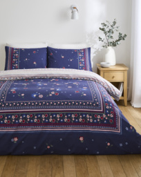 Julipa Ingrid Floral Border Duvet Set Navy - Julipa - Size: S KING - thumbnail 1