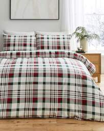 Isla Brushed Cotton Duvet Cover Set RED - JD Williams - Size: KING - thumbnail 1