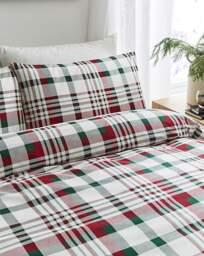Isla Brushed Cotton Duvet Cover Set RED - JD Williams - Size: KING - thumbnail 3