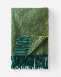 Striped Faux Mohair Throw Green - JD Williams - Size: 130X150 - thumbnail 1