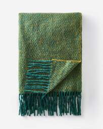 Striped Faux Mohair Throw Green - JD Williams - Size: 130X150 - thumbnail 1