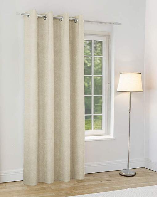 Knightsbridge Chenille Door Curtain Cream - Enhanced Living - Size: 168X214