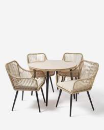 Malta 4-Seater Dining Set Natural - JD Williams - thumbnail 3