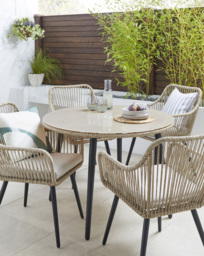 Malta 4-Seater Dining Set Natural - JD Williams