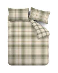 CL Brushed Troon Check Duvet Set Green - Catherine Lansfield - Size: SINGLE - thumbnail 2