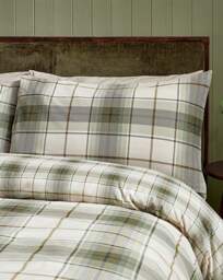 CL Brushed Troon Check Duvet Set Green - Catherine Lansfield - Size: SINGLE - thumbnail 3